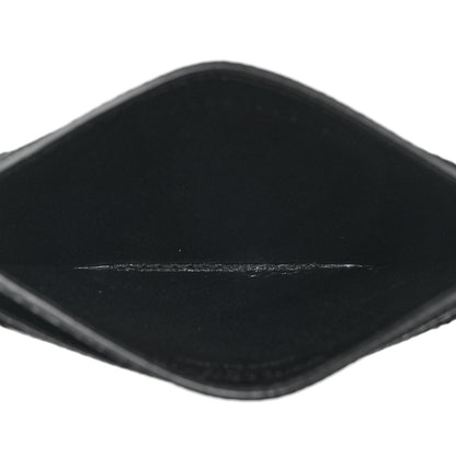 Saint Laurent Grain De Poudre Matelasse Chevron Monochrome Monogram Credit Card Case Black 5 of 7