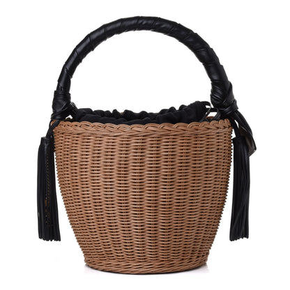 Saint Laurent Wicker Calfskin Panier Round Bag Brown 1 of 4