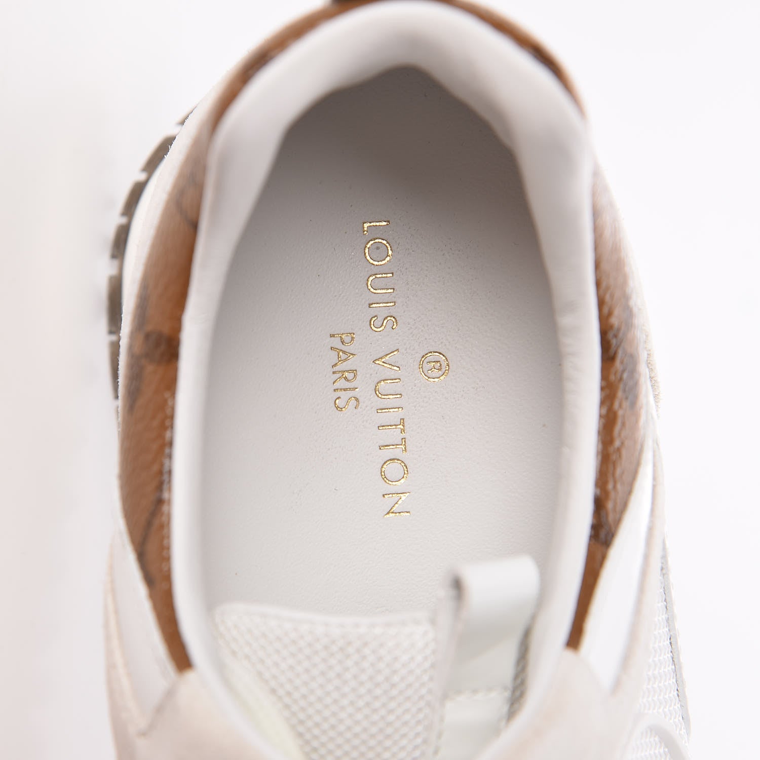 Louis Vuitton Suede Reverse Monogram Run Away Sneakers 38 White 9 of 14