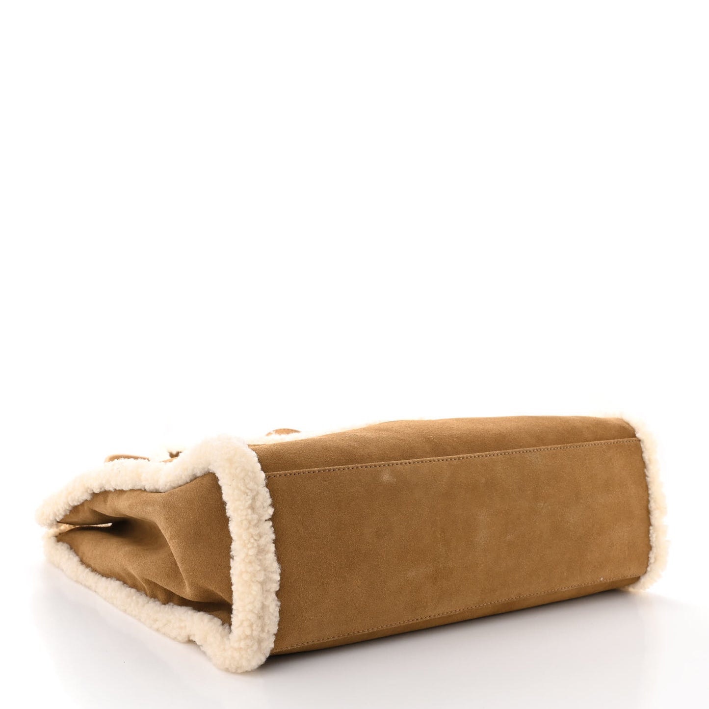 X UGG Suede Shearling Medium Shopping Bag Chestnut