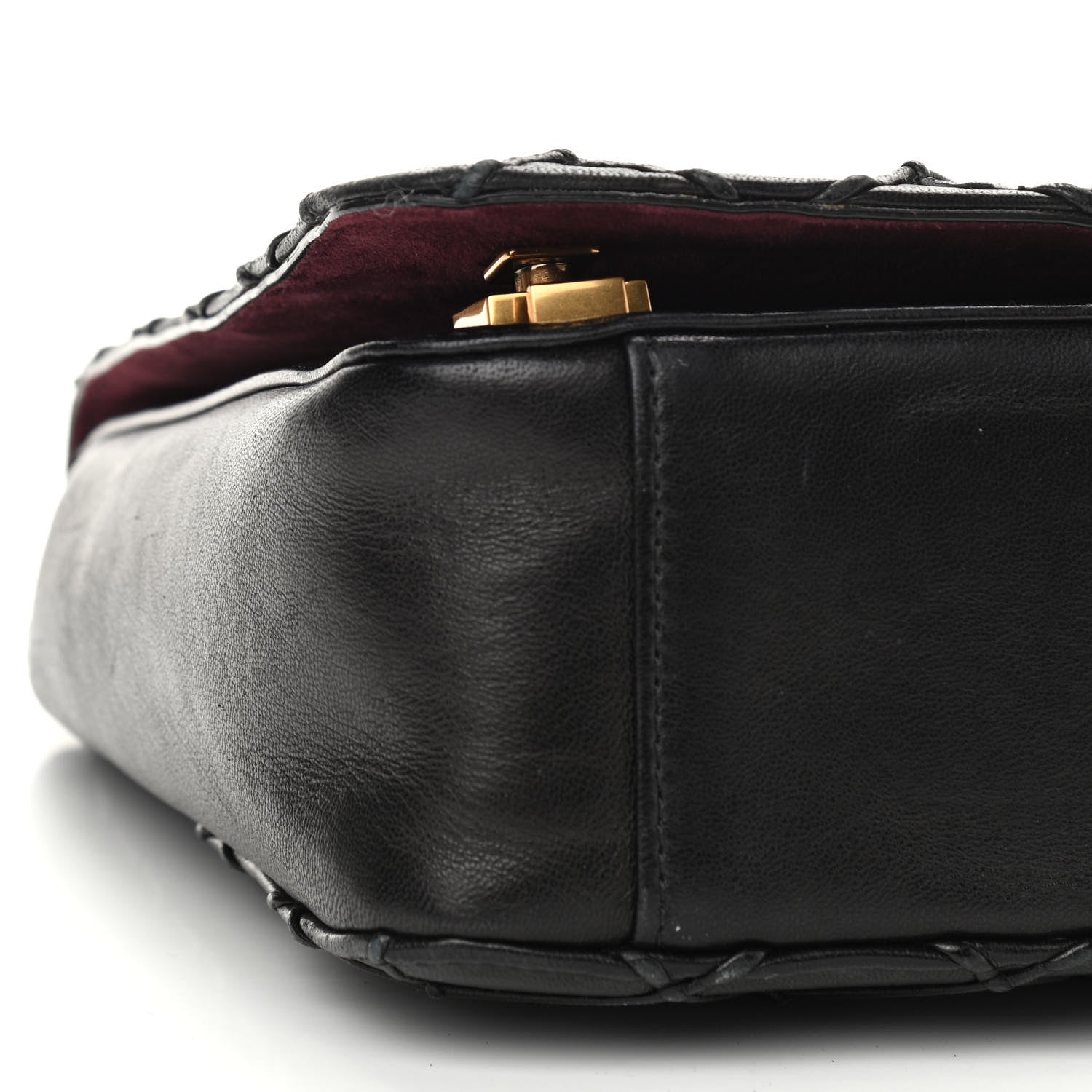 Marc Jacobs Natural Grain Calfskin Quilted Double J Quilted Bag Black 8 of 9