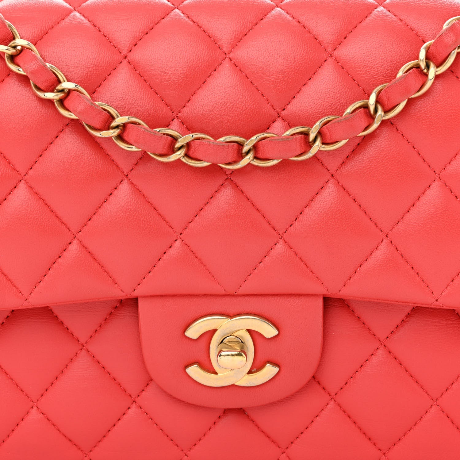 Chanel Lambskin Quilted Medium Double Flap Red 8 of 12