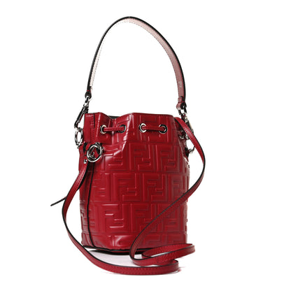 Fendi Vitello Liberty F is Fendi FF 1974 Embossed Mini Mon Tresor Bucket Bag Fragola 3 of 13