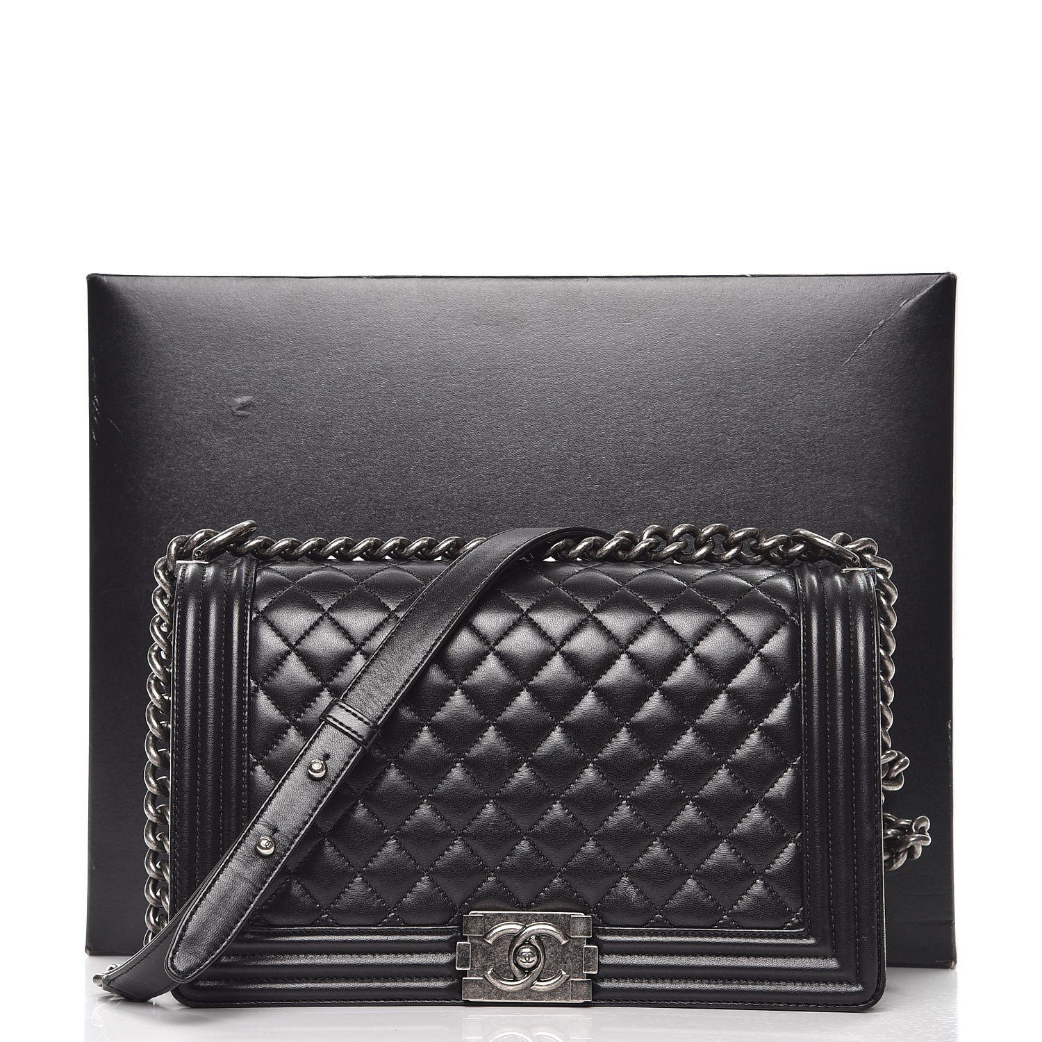 Chanel Lambskin Quilted New Medium Boy Flap Black 8 of 8