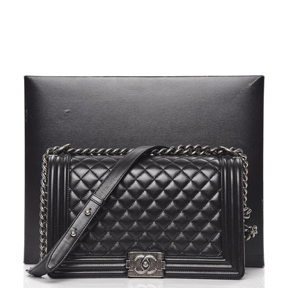 Chanel Lambskin Quilted New Medium Boy Flap Black 8 of 8