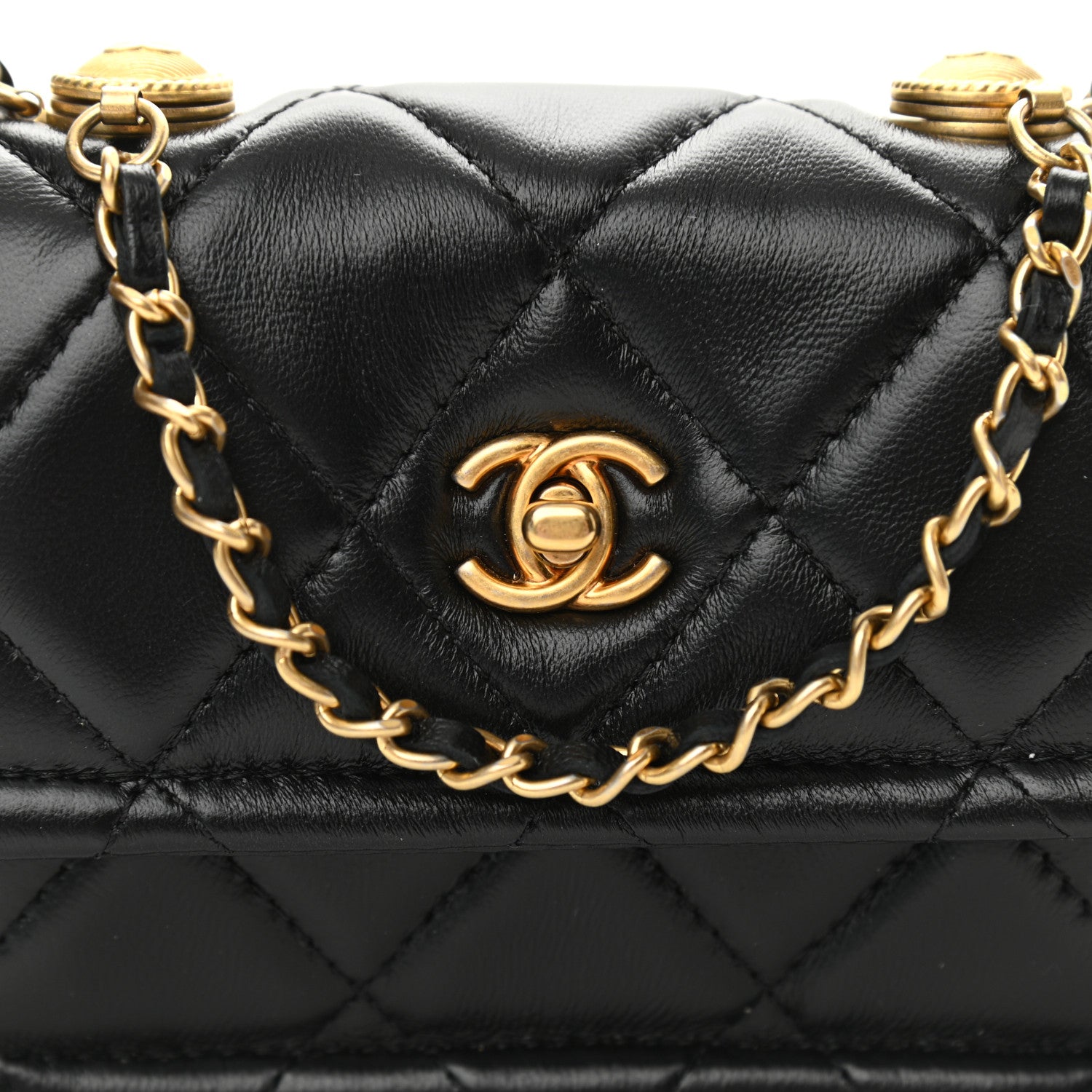 Chanel Shiny Lambskin Quilted Extra Mini Flap Black 8 of 10