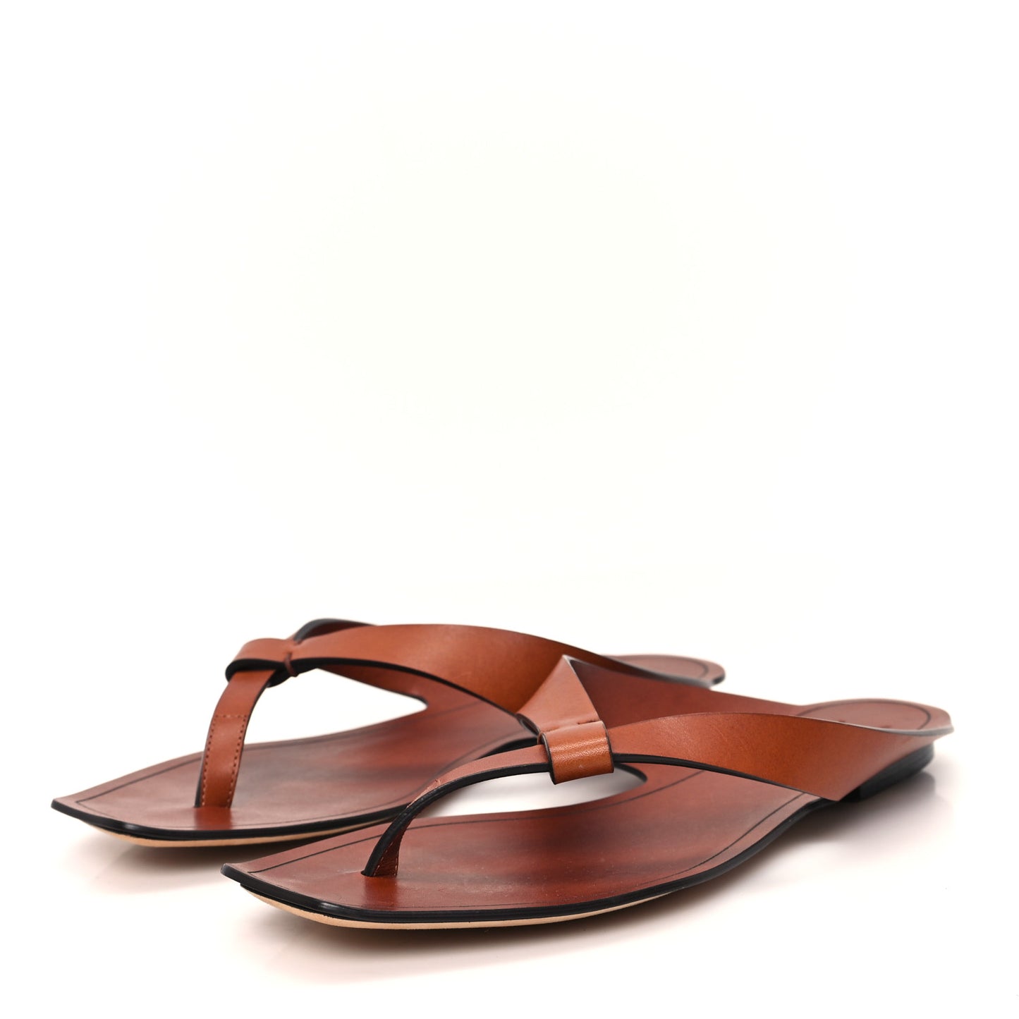 Calfskin Isla Slide Sandals 35.5 New Papaya