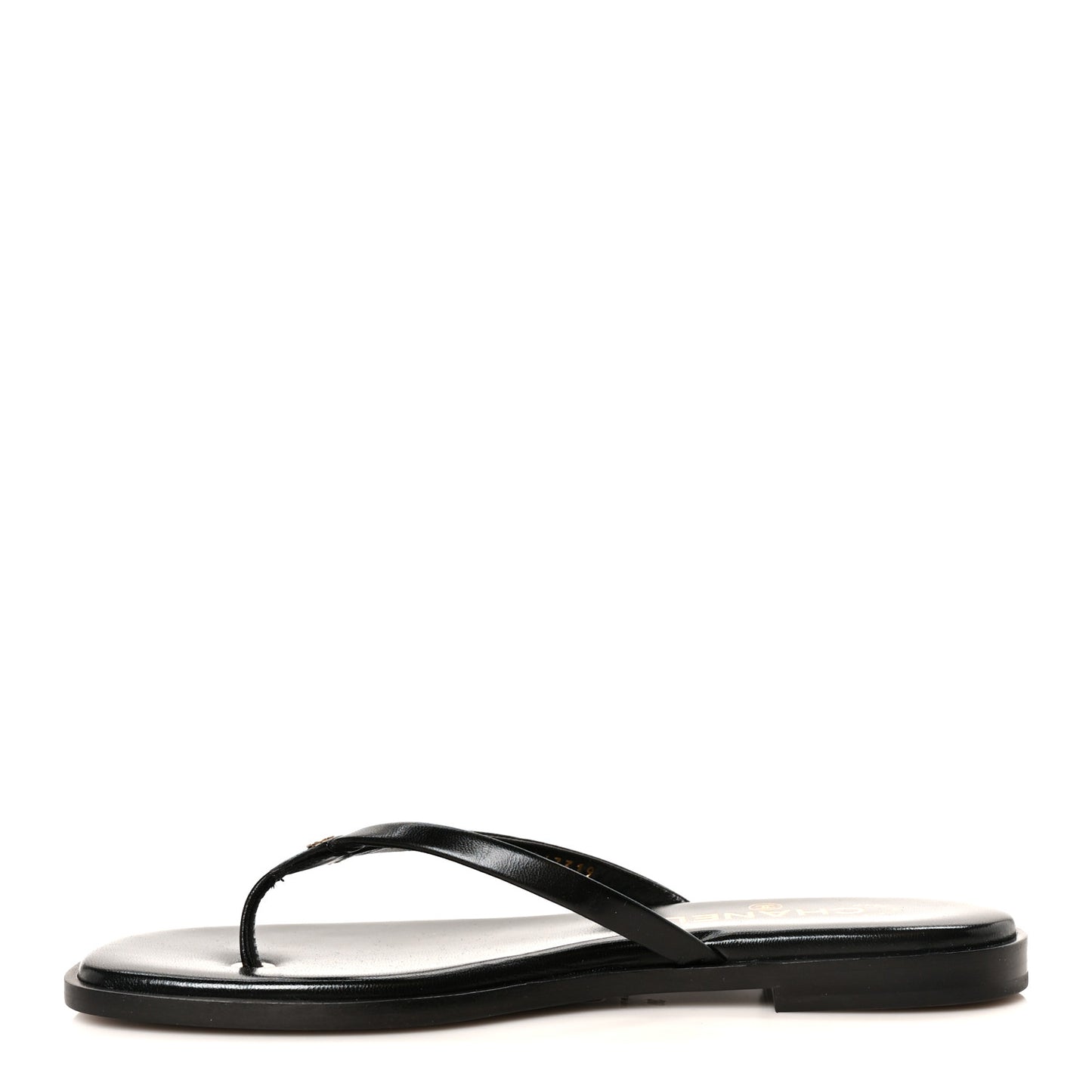 Goatskin CC Times Square Thong Sandals 38 Black