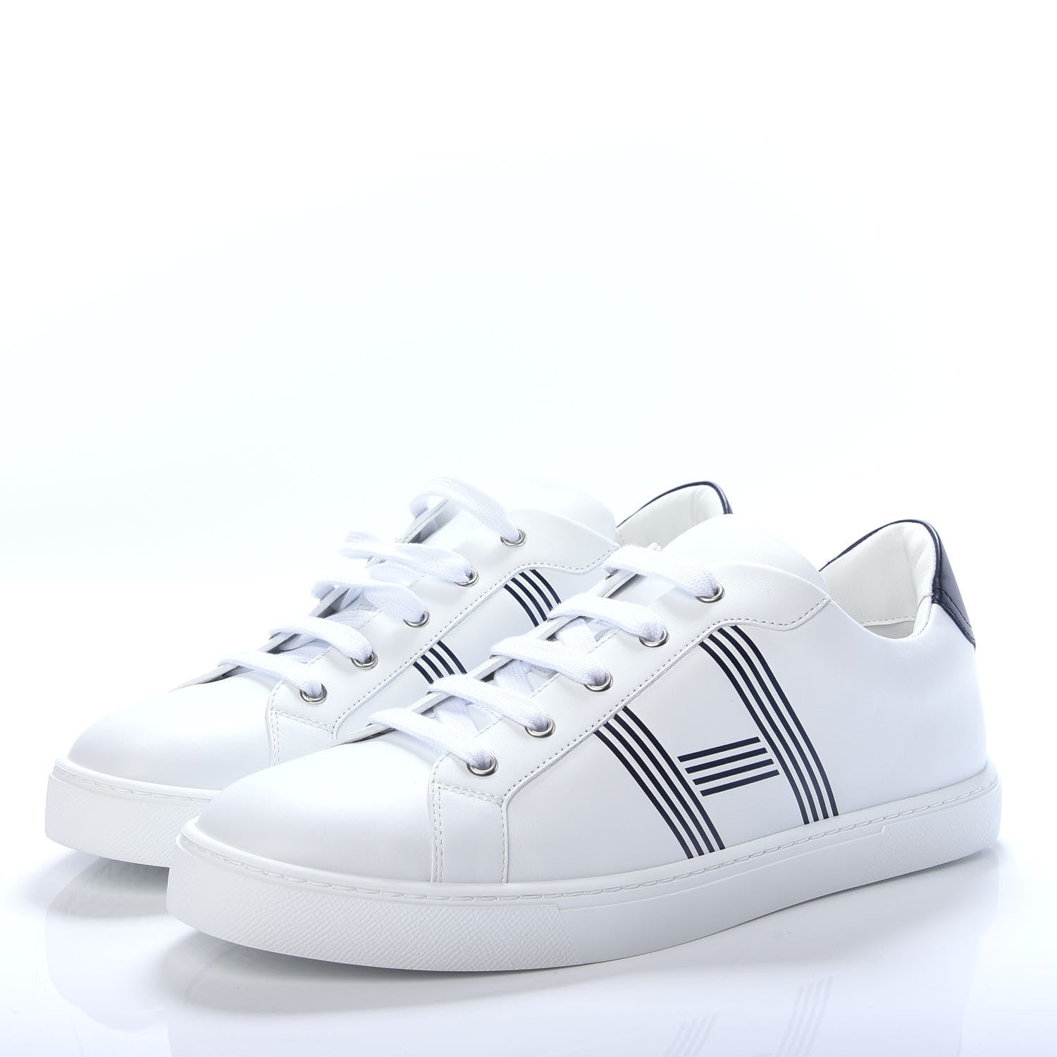 Hermes Calfskin Mens Avantage Sneakers 44 White Marine 3 of 12
