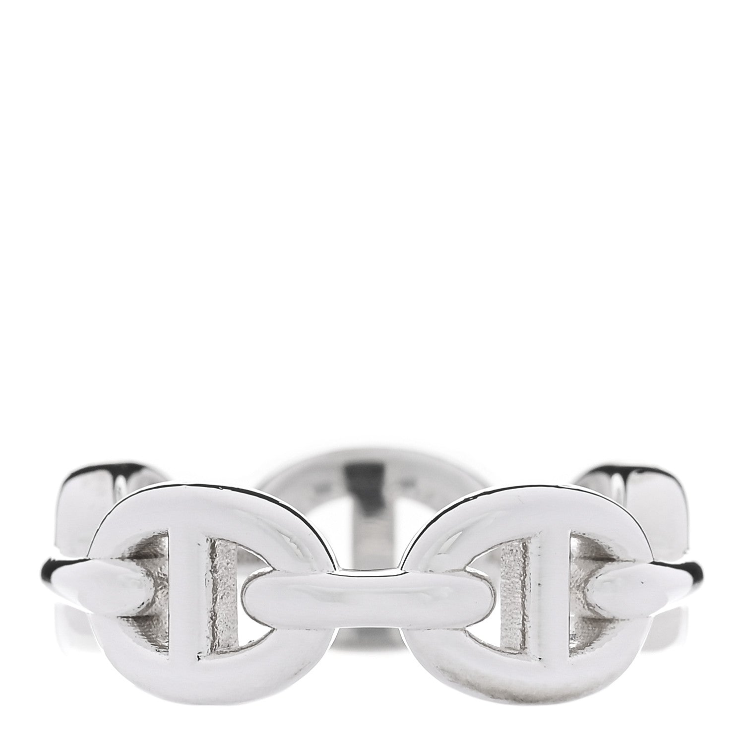Hermes Sterling Silver PM Chaine d'Ancre Enchainee Band Ring  50 5.25 3 of 8
