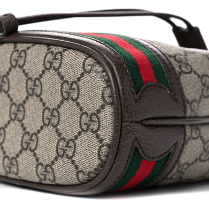 Gucci GG Supreme Monogram Web Mini Ophidia Bucket Bag Brown 9 of 12