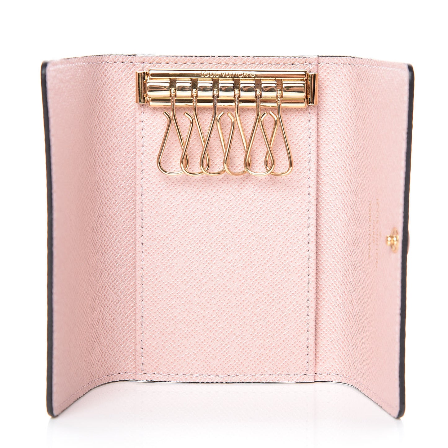 Damier Ebene Multicles 6 Key Holder Rose Ballerine