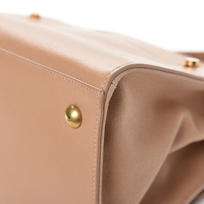 Saint Laurent Calfskin Canvas Small Muse Two Beige 12 of 13