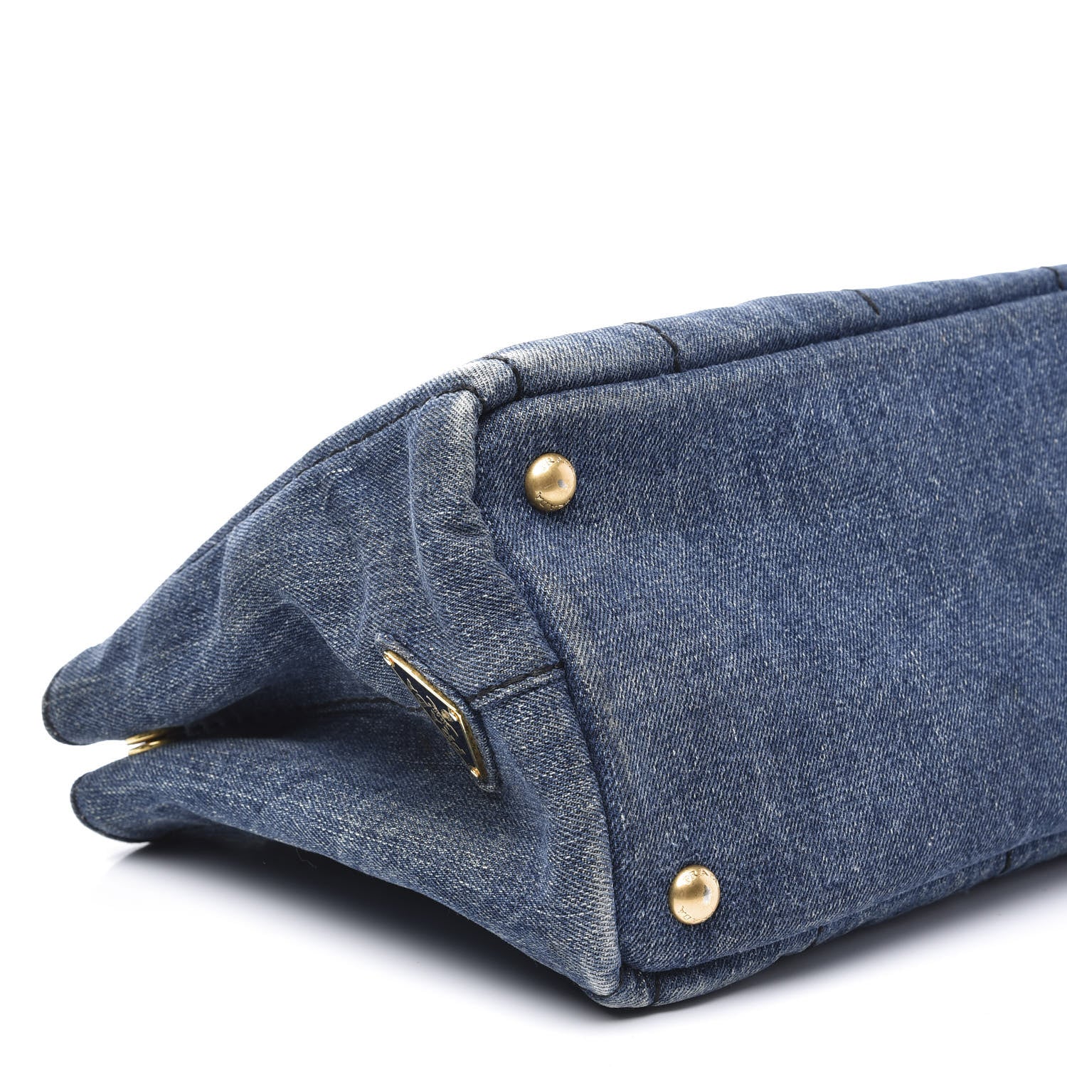 Prada Denim Logo Tote Avio 6 of 8