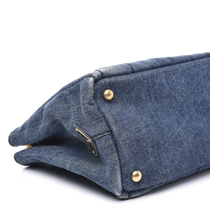 Prada Denim Logo Tote Avio 6 of 8