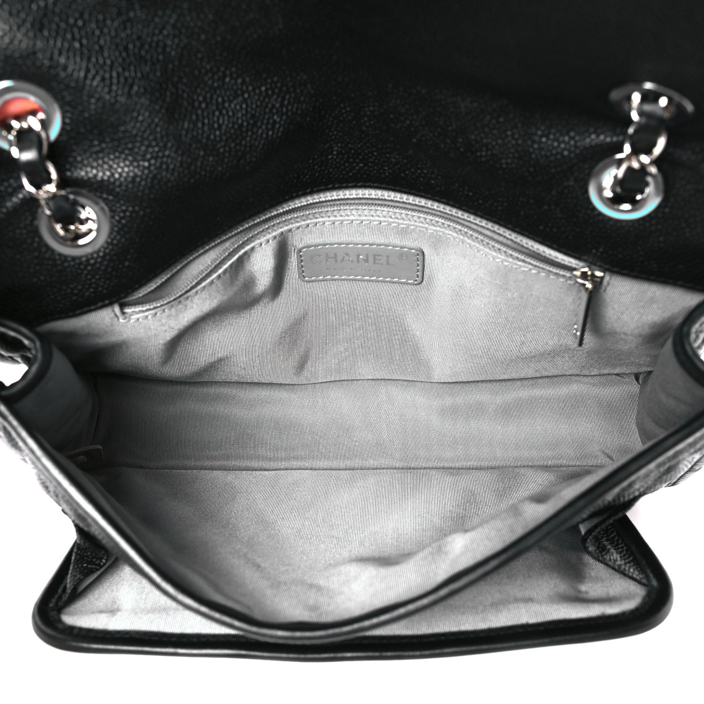 Caviar Quilted Medium French Riviera Flap Black