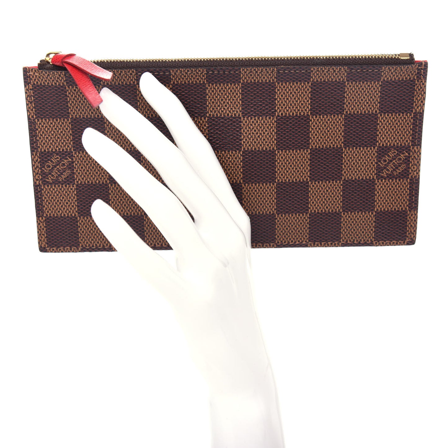 Damier Ebene Felicie Chain Wallet Zippered Insert