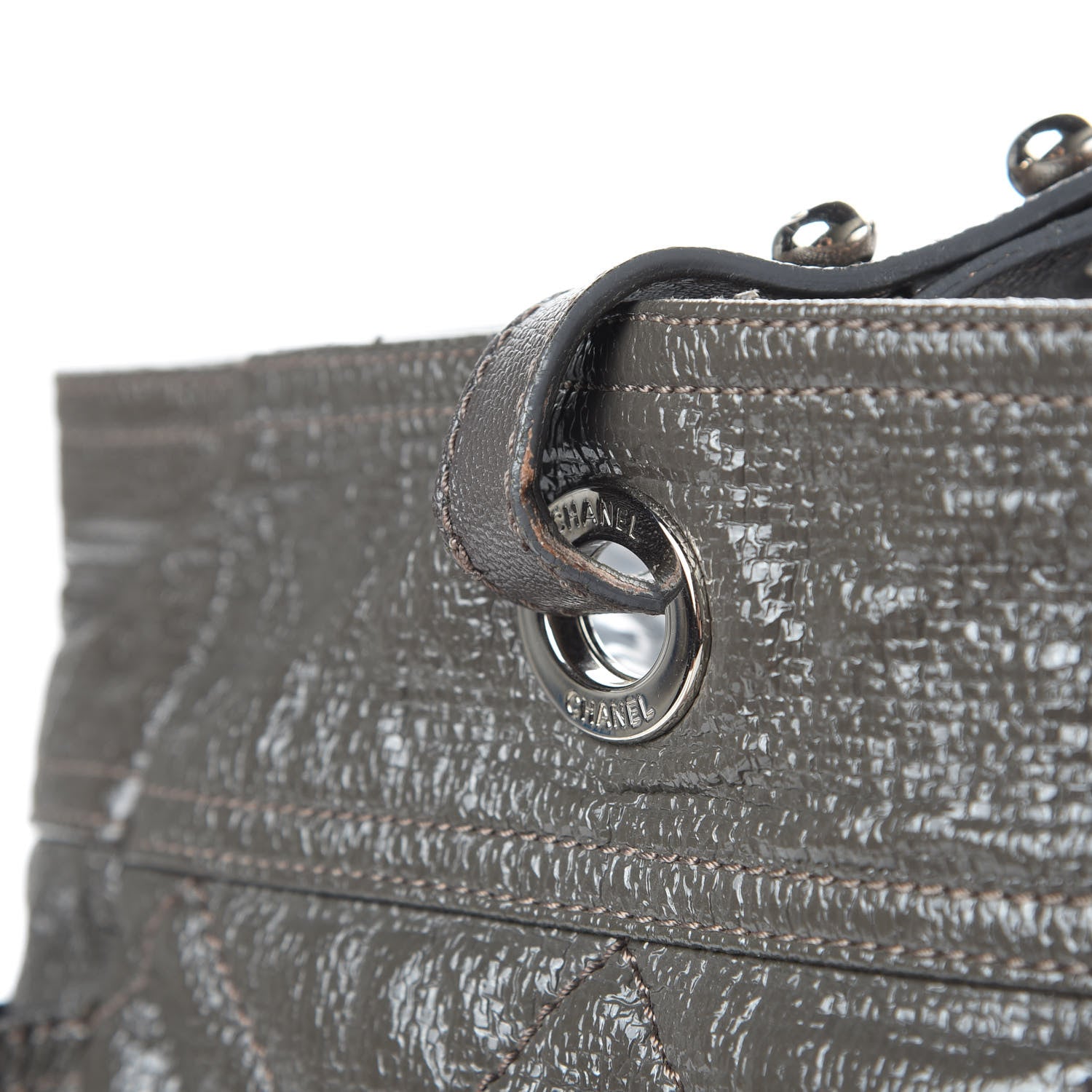 Chanel Coated Canvas Quilted Large Paris Biarritz Tote Grey 14 of 20