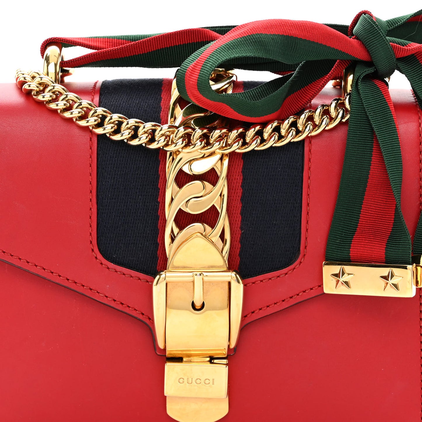 Calfskin Mini Sylvie Chain Shoulder Bag Hibiscus Red