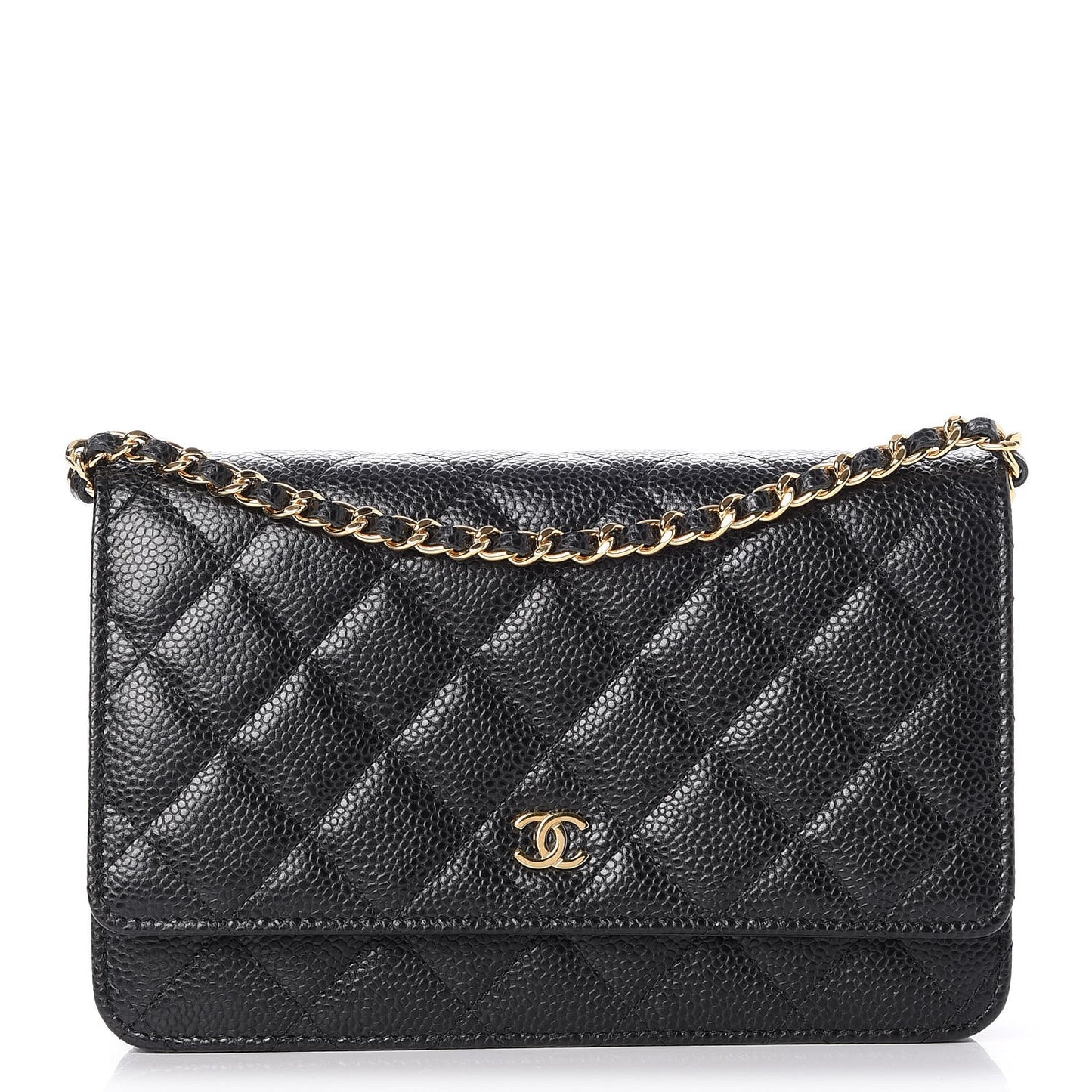 Caviar Quilted Wallet On Chain WOC Black