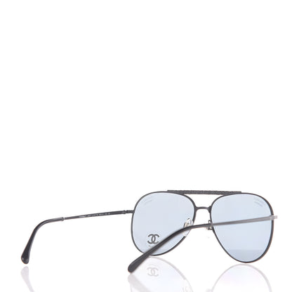 Chanel Metal Polarized Pilot Aviator Sunglasses 4231 Black 3 of 6