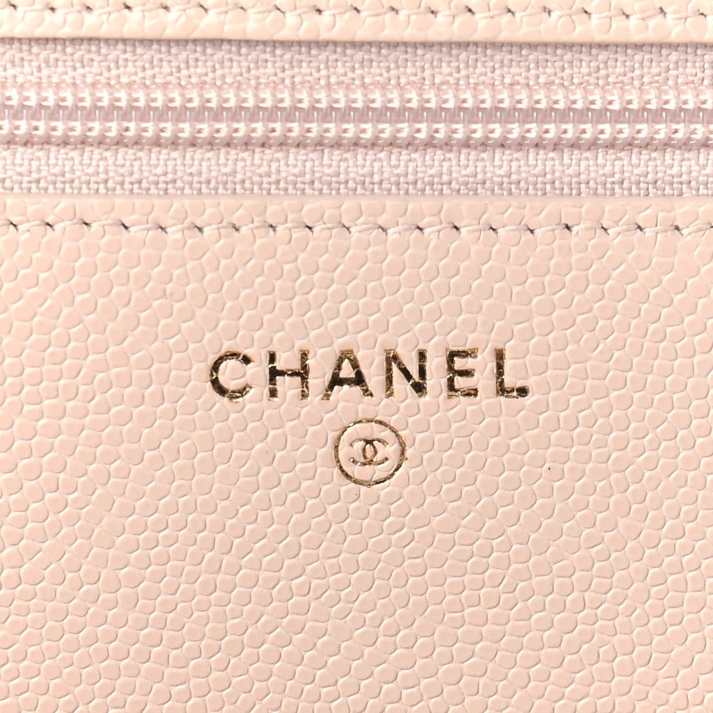 Caviar Quilted Golden Class Wallet On Chain WOC Light Beige
