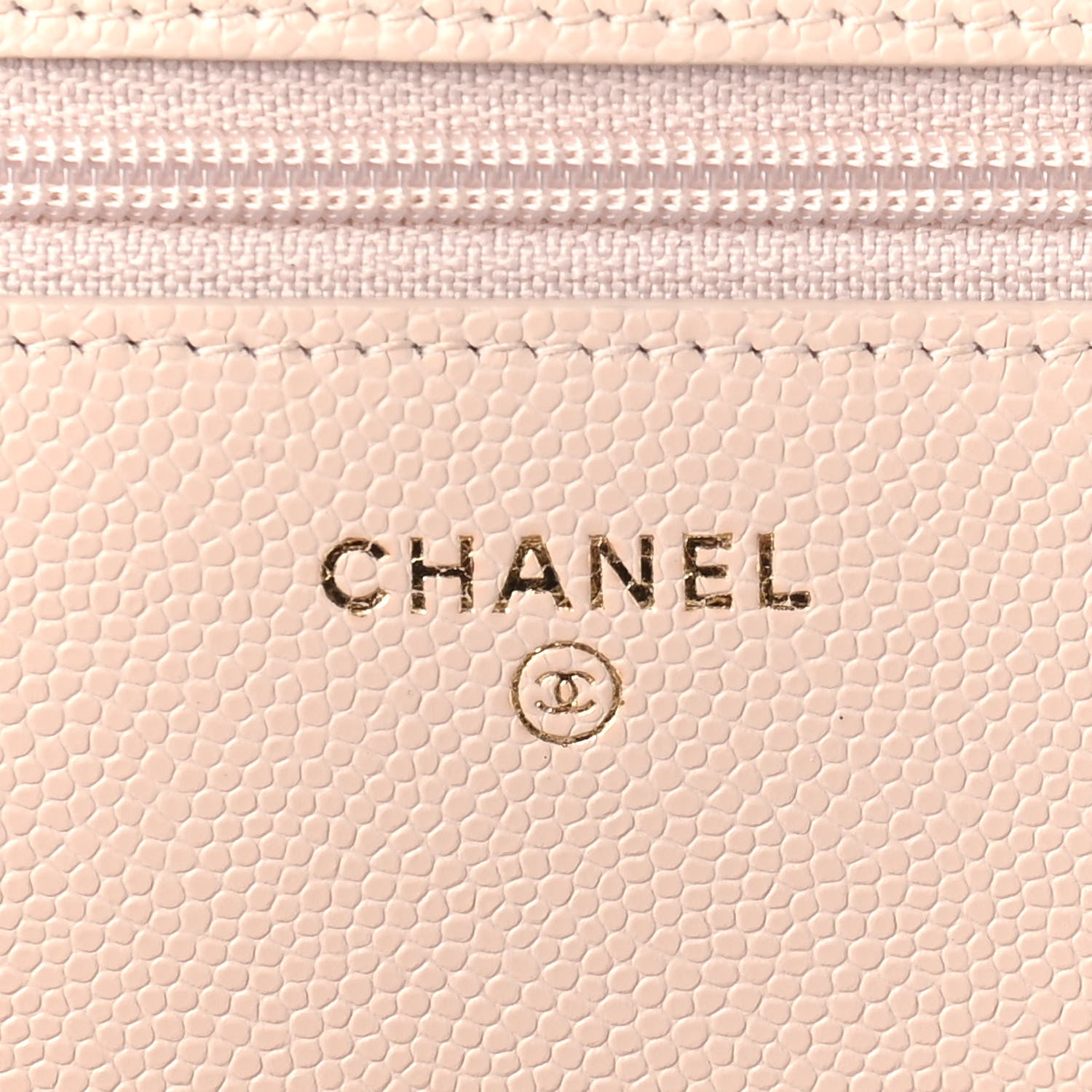 Chanel Caviar Quilted Golden Class Wallet On Chain WOC Light Beige 6 of 10