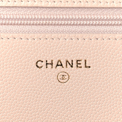 Chanel Caviar Quilted Golden Class Wallet On Chain WOC Light Beige 6 of 10