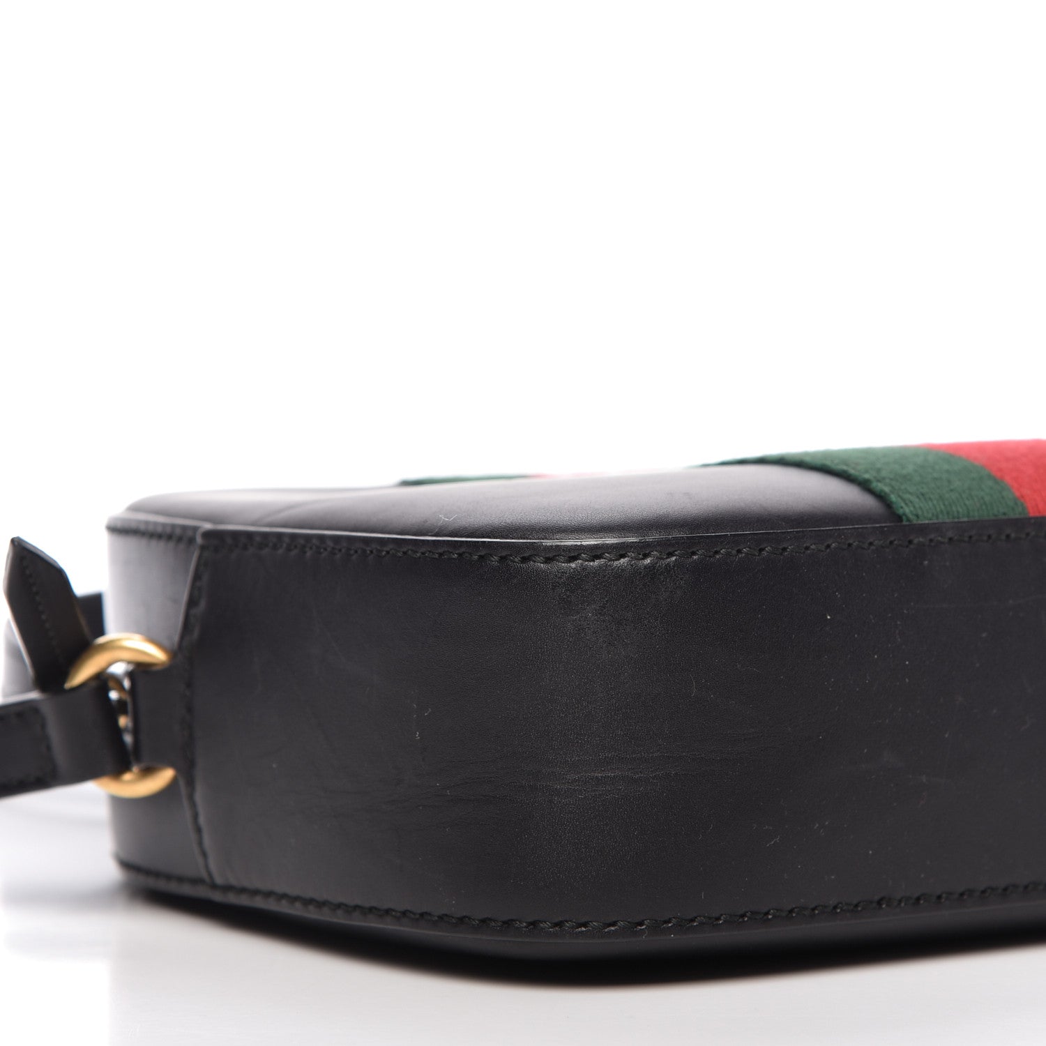 Gucci Calfskin Web Small Webby Bee Shoulder Bag Black 6 of 9