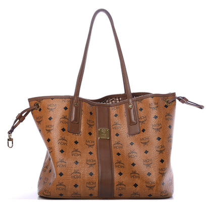 MCM Visetos Medium Liz Reversible Shopper Tote Cognac 1 of 10