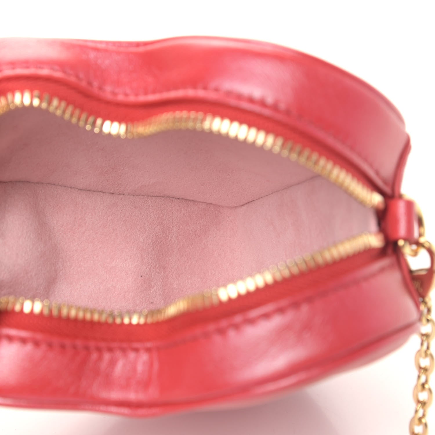Louis Vuitton Lambskin Embossed Monogram Fall In Love Sac Coeur Heart Chain Bag Lipstick Red 4 of 4