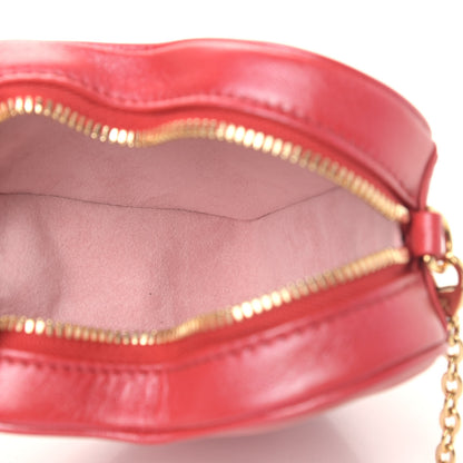 Louis Vuitton Lambskin Embossed Monogram Fall In Love Sac Coeur Heart Chain Bag Lipstick Red 4 of 4