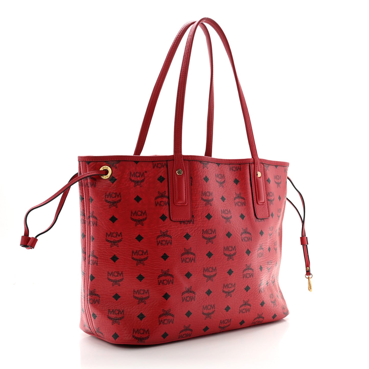 Visetos Medium Liz Reversible Shopper Tote Ruby Red