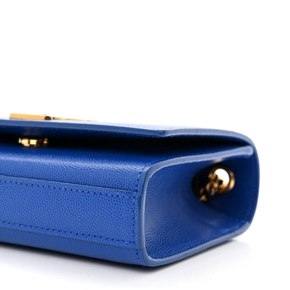 Saint Laurent Grain De Poudre Small Classic Monogram Kate Satchel Royal Blue 11 of 11