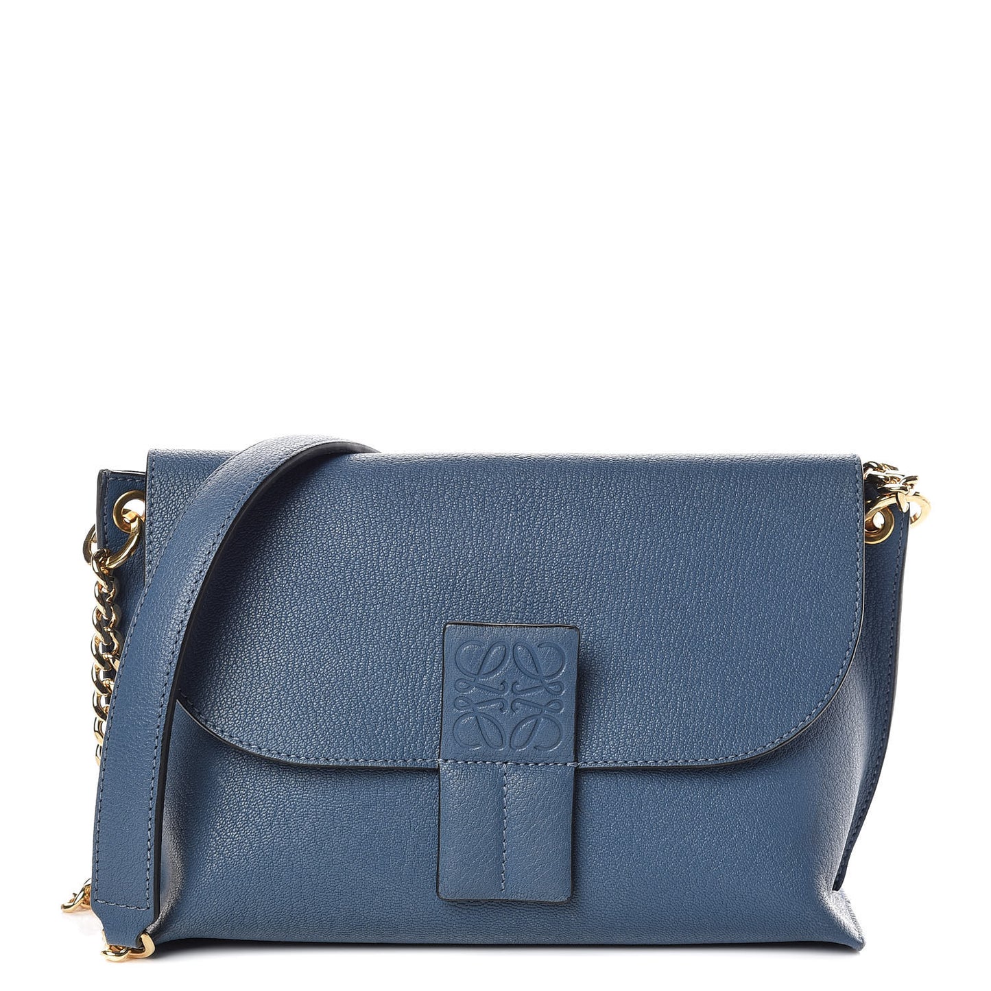Goatskin Avenue Shoulder Bag Steel Blue