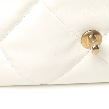 Chanel Goatskin Quilted Large Chanel 19 Flap White 5 of 5