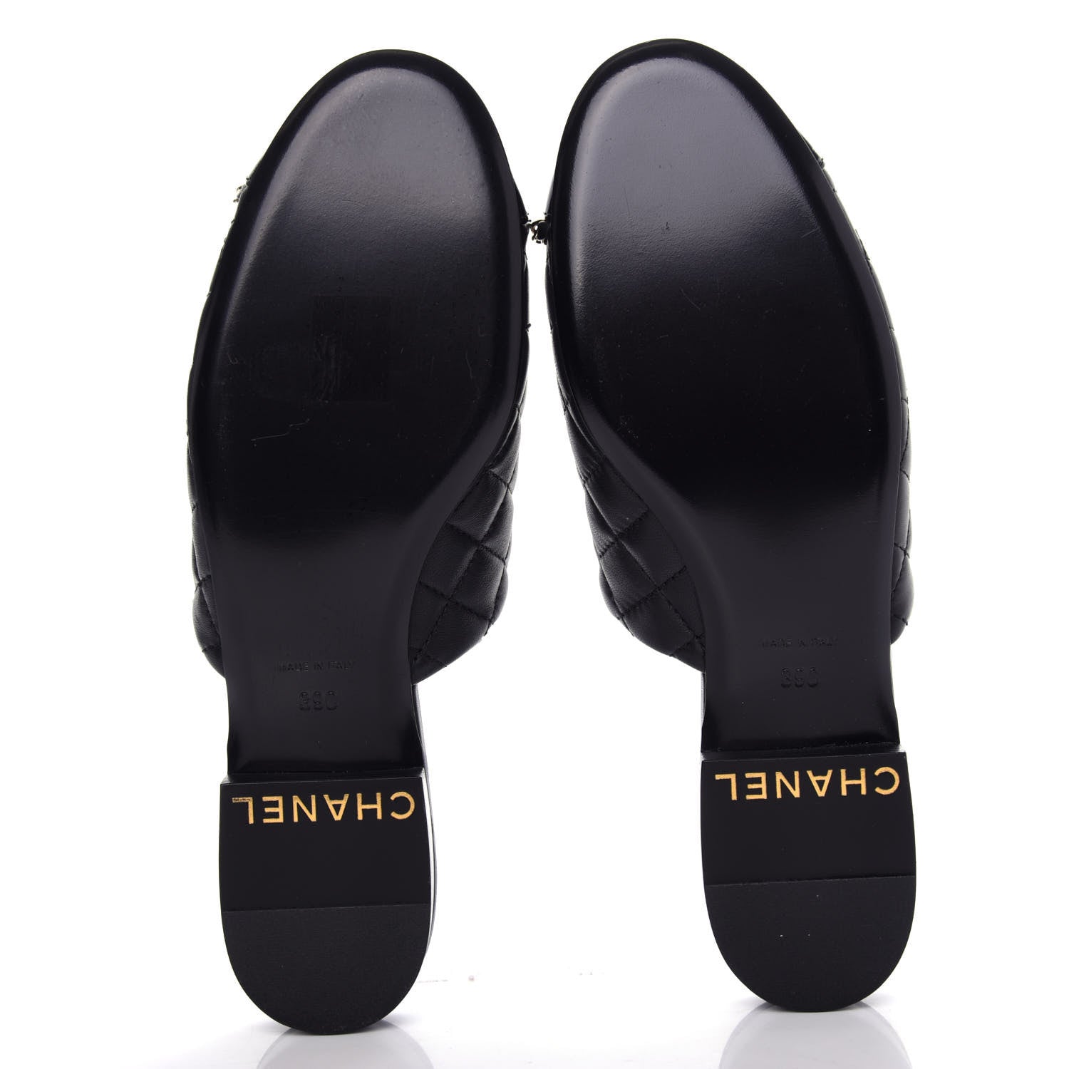 Chanel Lambskin Quilted Chain Mules 39 Black 6 of 11