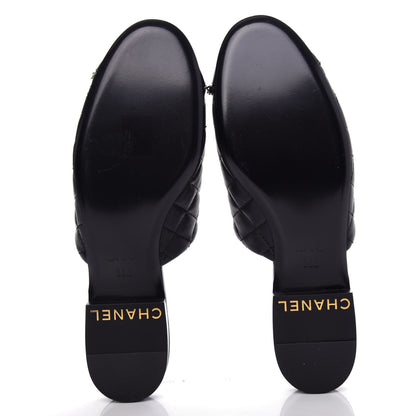Chanel Lambskin Quilted Chain Mules 39 Black 6 of 11