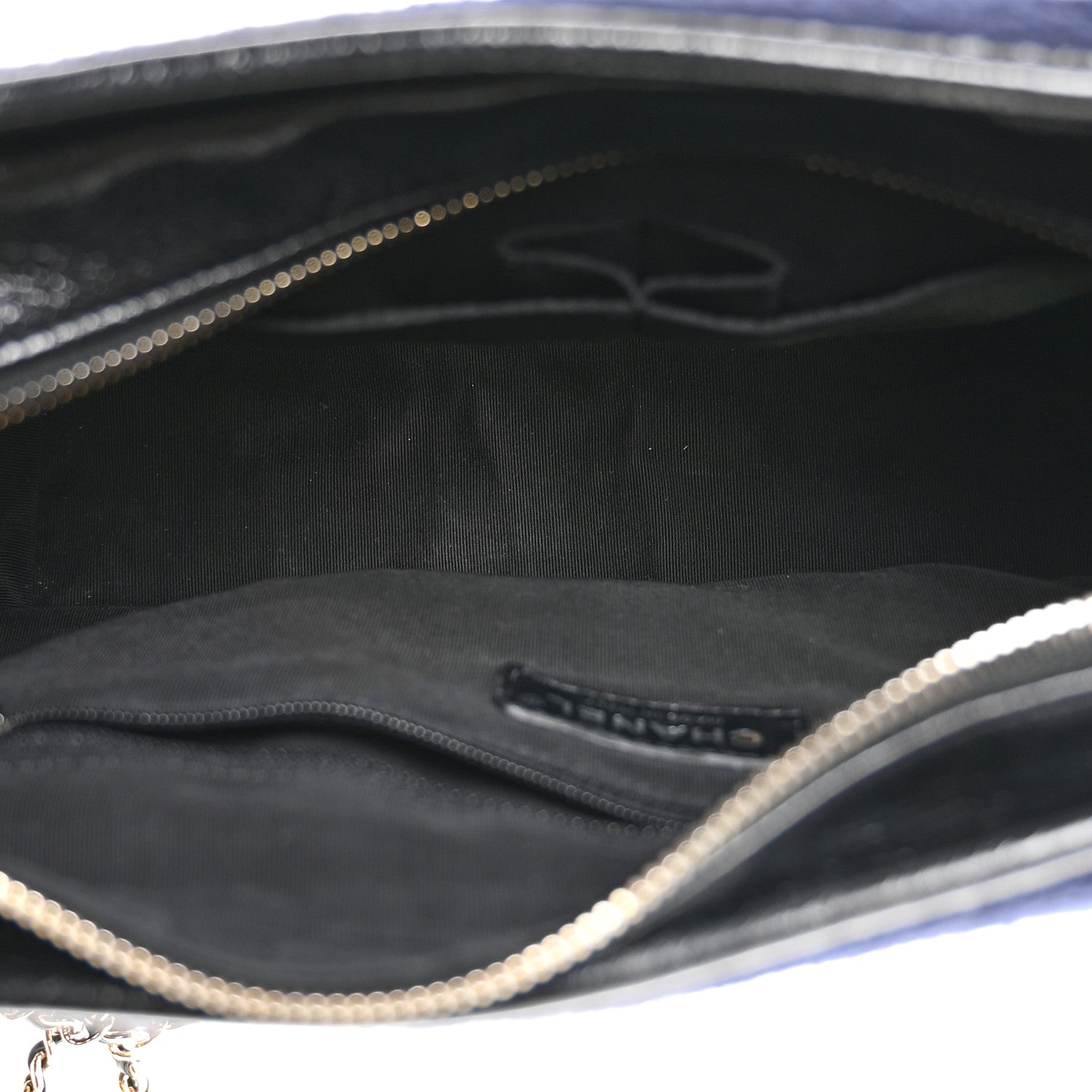 Chanel Calfskin Wool Embroidered Paris Hamburg Small Gabrielle Hobo Dark Navy Blue 5 of 11