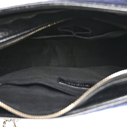 Chanel Calfskin Wool Embroidered Paris Hamburg Small Gabrielle Hobo Dark Navy Blue 5 of 11