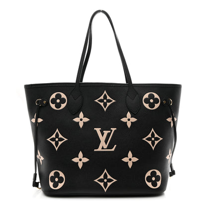 Louis Vuitton Empreinte Monogram Giant Neverfull MM Black Beige 2 of 17