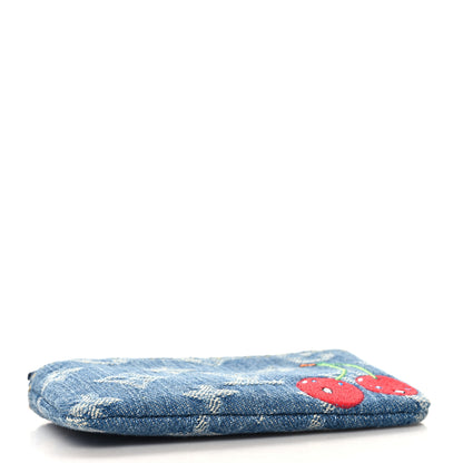 Louis Vuitton LV X TM Monogram Denim Cerises Key Pouch Blue 4 of 7
