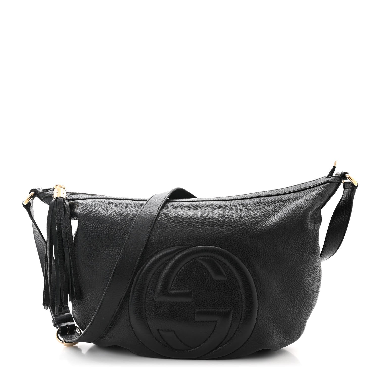 Gucci Pebbled Calfskin Medium Soho Hobo Black 1 of 12