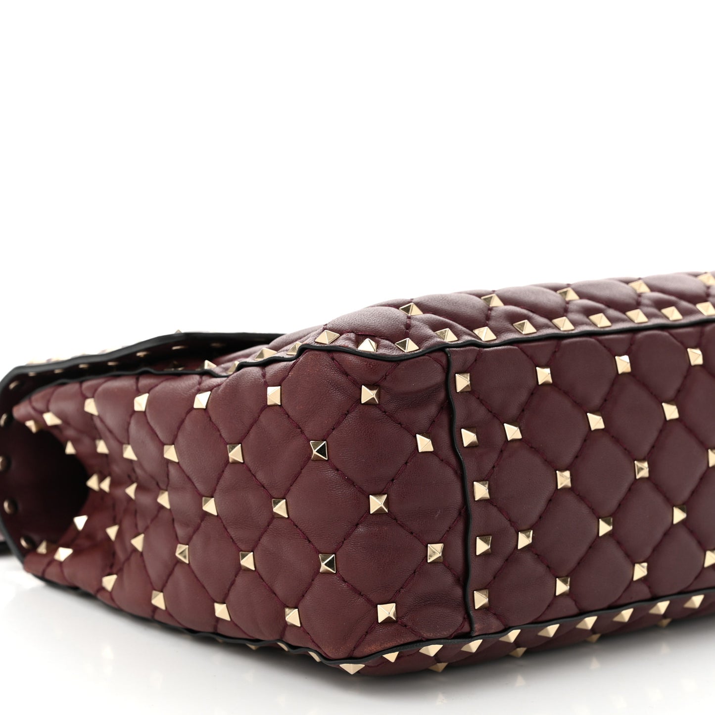 Nappa Large Rockstud Spike Shoulder Bag Rubin