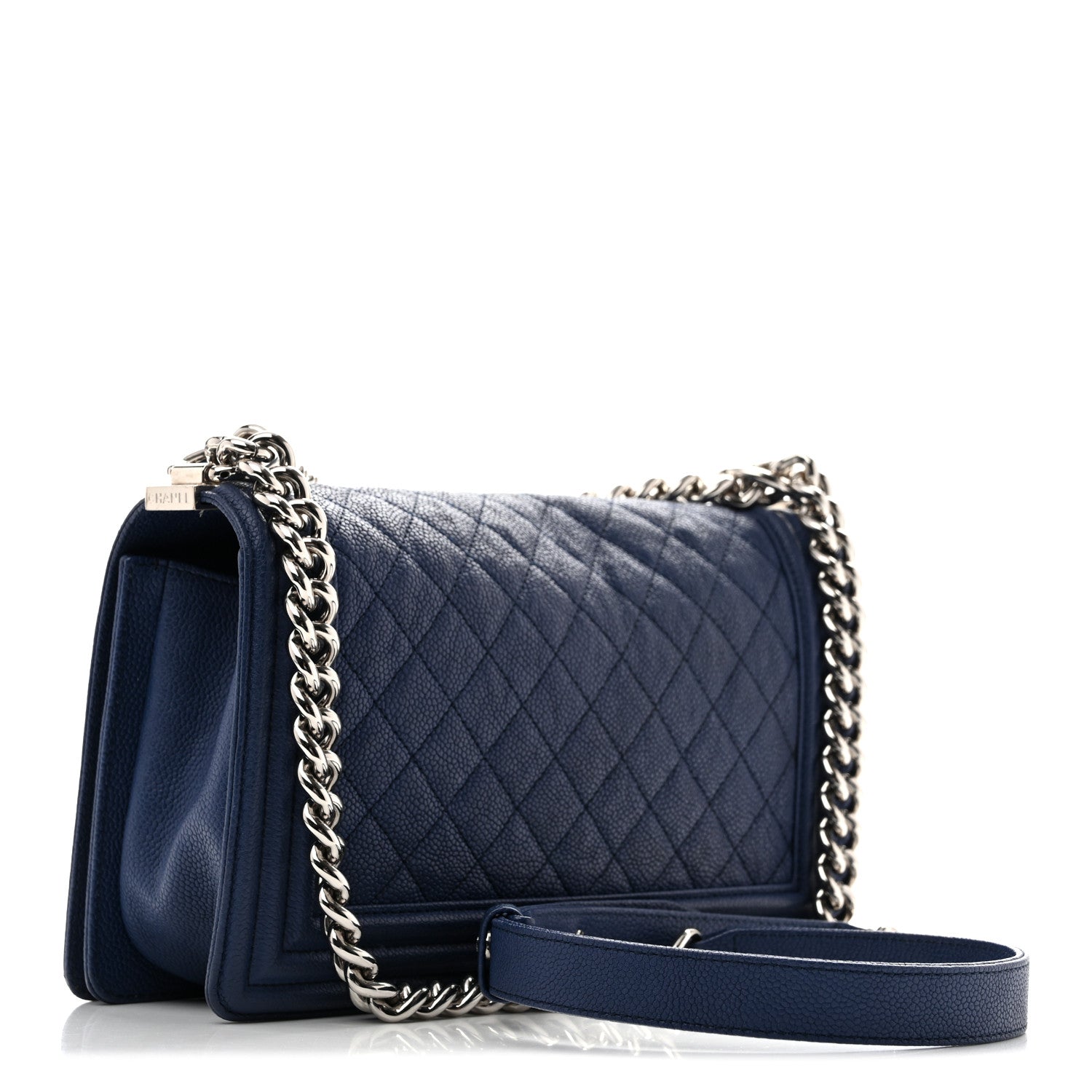 Chanel Caviar Quilted Medium Boy Flap Dark Blue 3 of 13