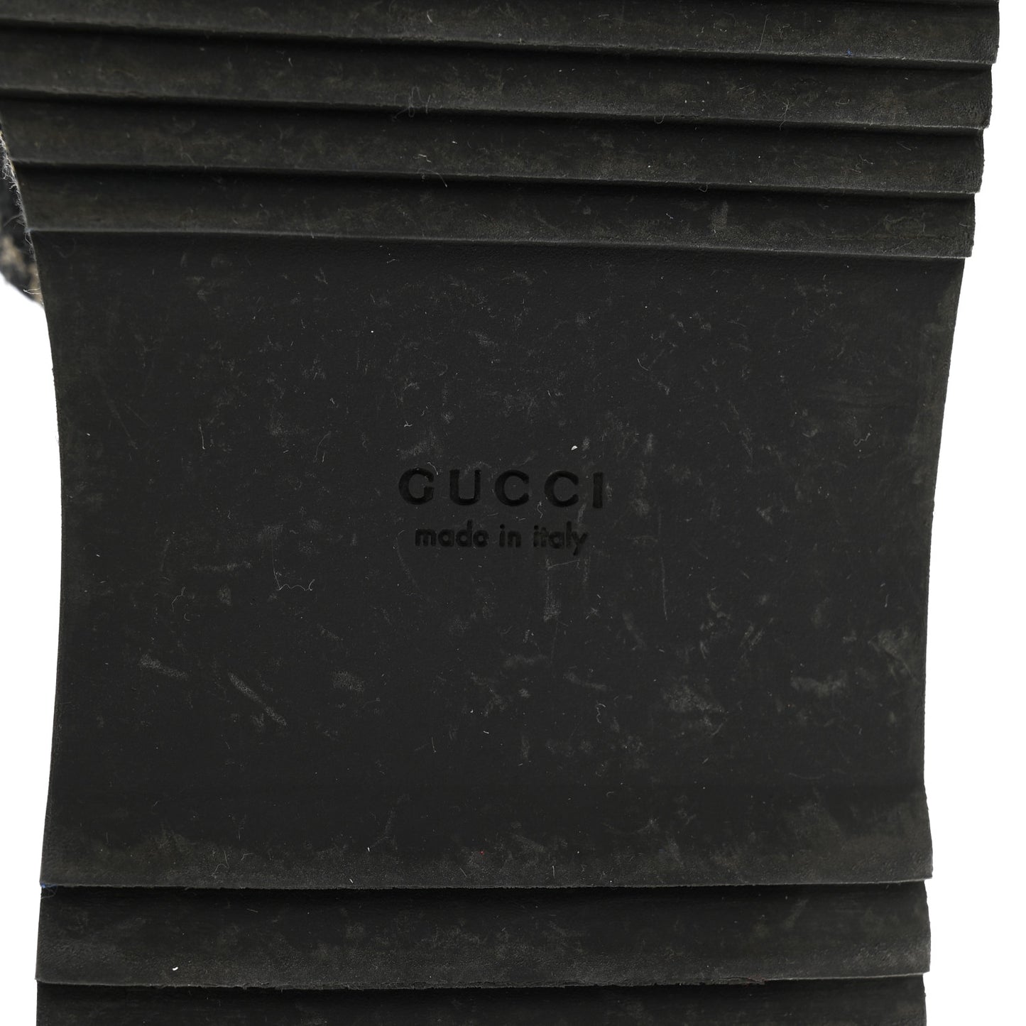 Jacquard Black Denim GG Monogram Angelina Platform 55mm Slide Sandals 37.5 Black Ivory