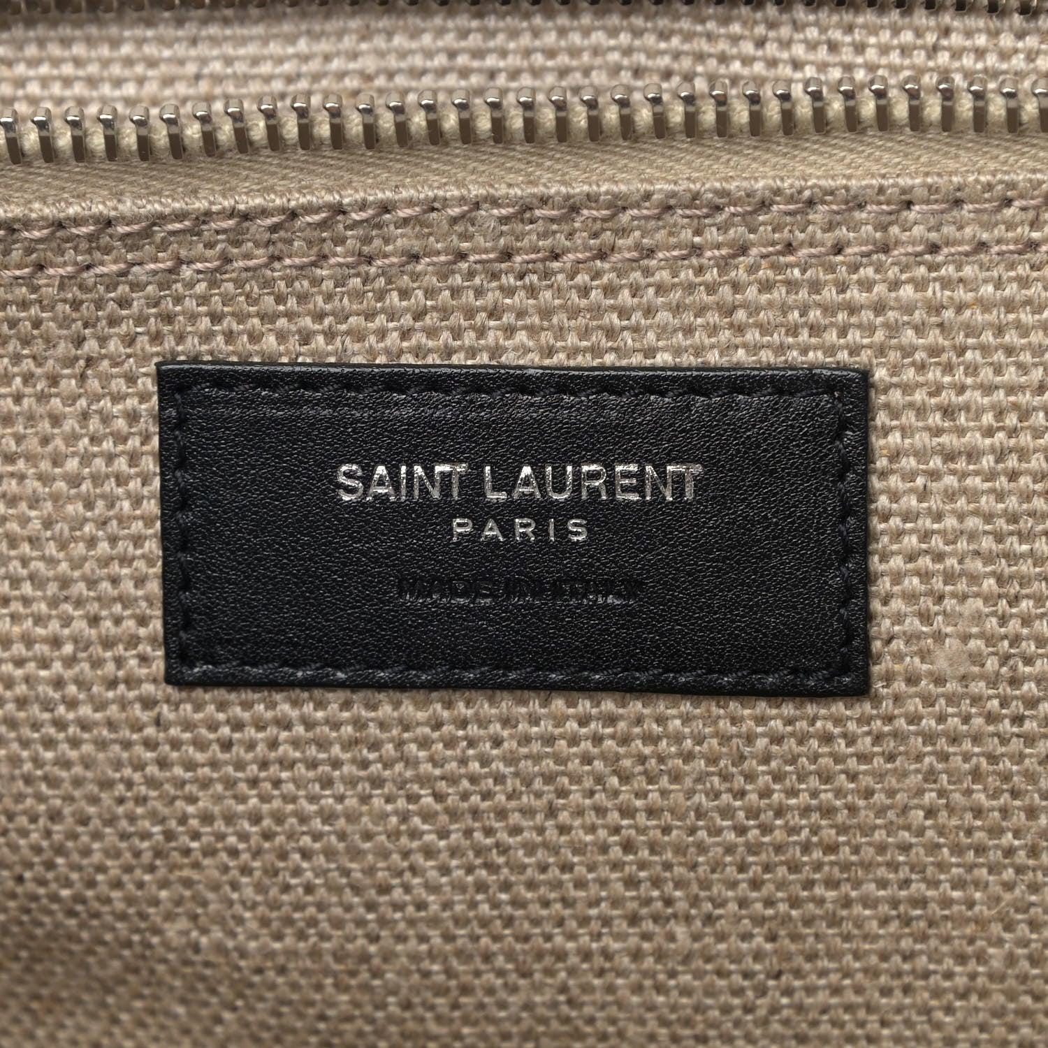 Saint Laurent Linen Calfskin Rive Gauche Tote Optic White 5 of 8