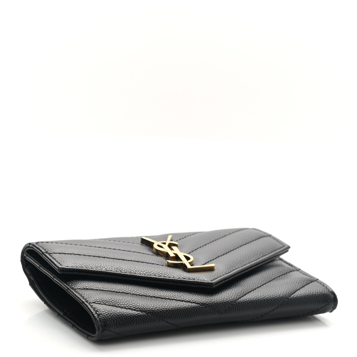 Grain De Poudre Matelasse Chevron Small Monogram Passport Case Black