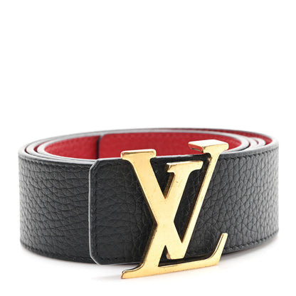Louis Vuitton Taurillon Calfskin 30mm LV Initiales Reversible Belt 95 38 Black Red 1 of 5