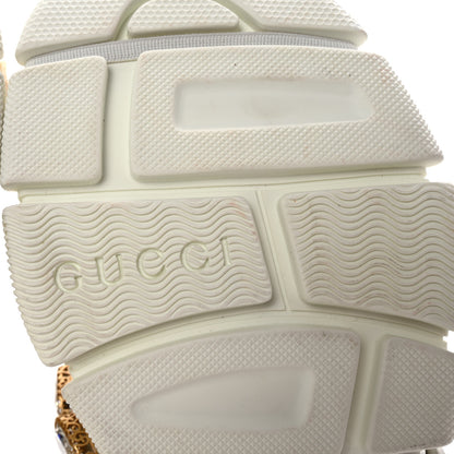Gucci X SEGA Mesh Calfskin Suede Removable Crystals Womens Flashtrek Sneakers 38 Great White 7 of 8